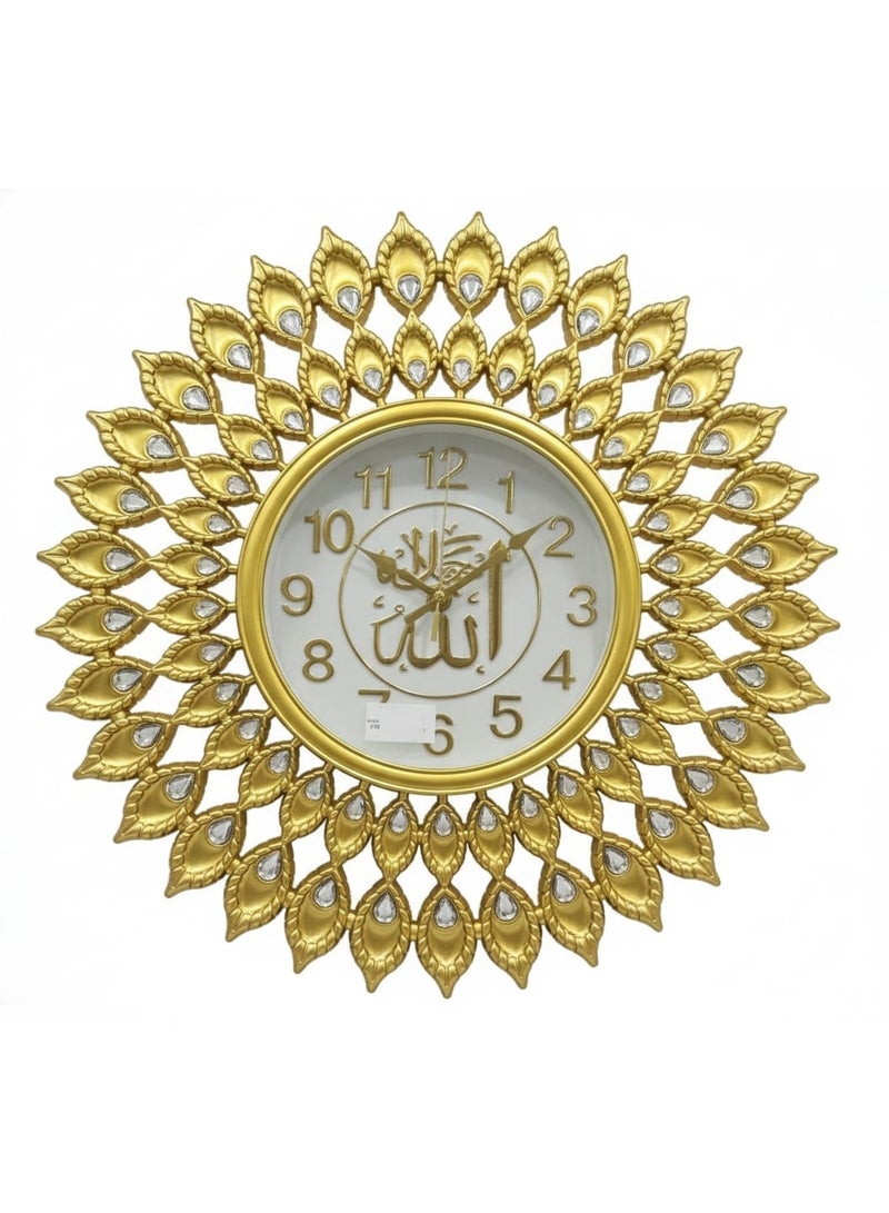 ساعة حائط إسلامية من ديكورهيلز تحمل اسم الله لغرفة المعيشة | ساعة حائط بخط عربي إسلامي | قطعة ديكور جدارية إسلامية أنيقة وكبيرة الحجم للمنزل والمسجد والمكتب